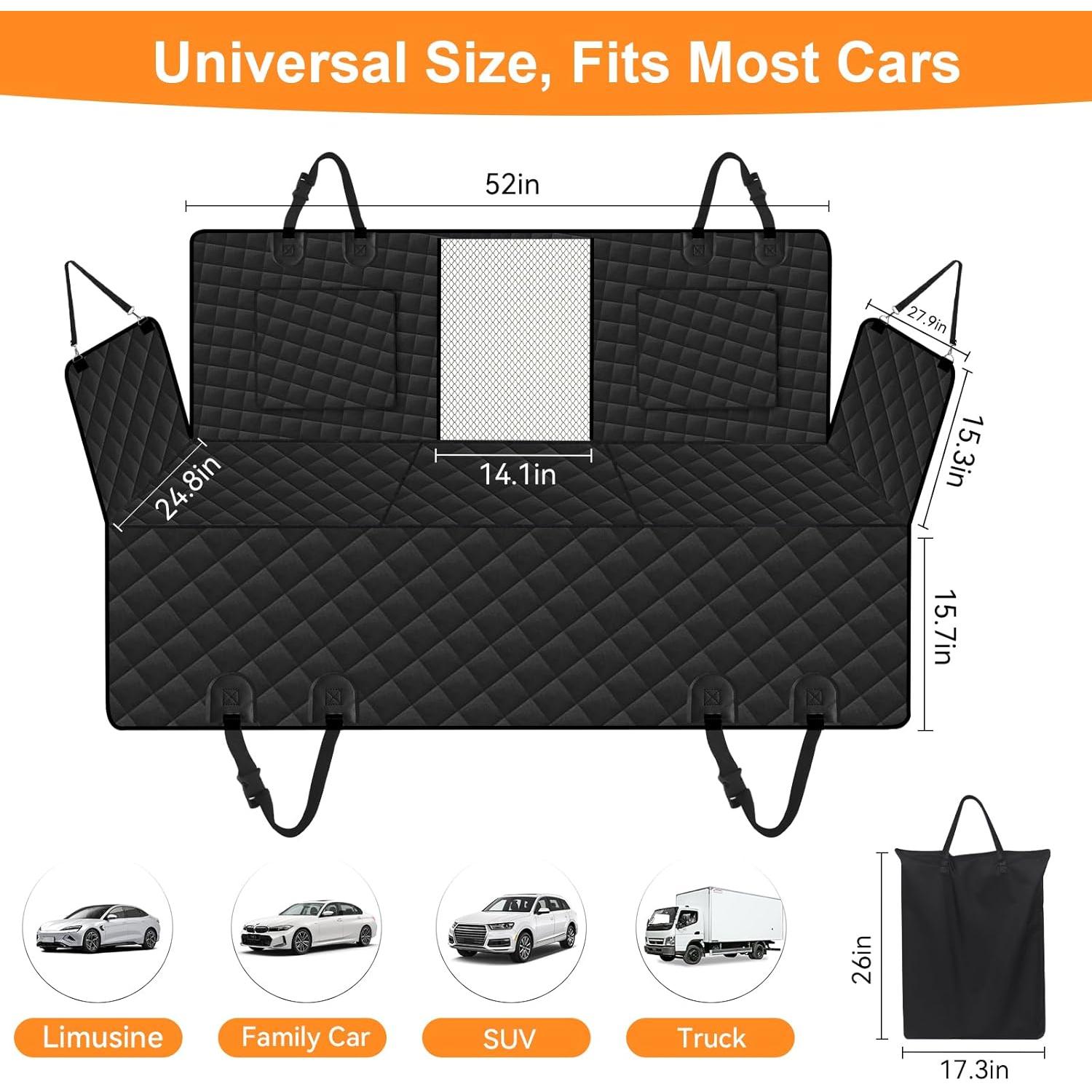 Extensor de Asiento Trasero para Perros Rusrb8n Negro 127x63cm