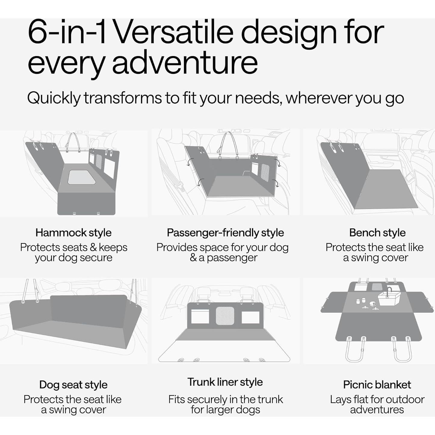 Funda de Asiento para Perros WONDER FAMILY DCSC-WF Negra