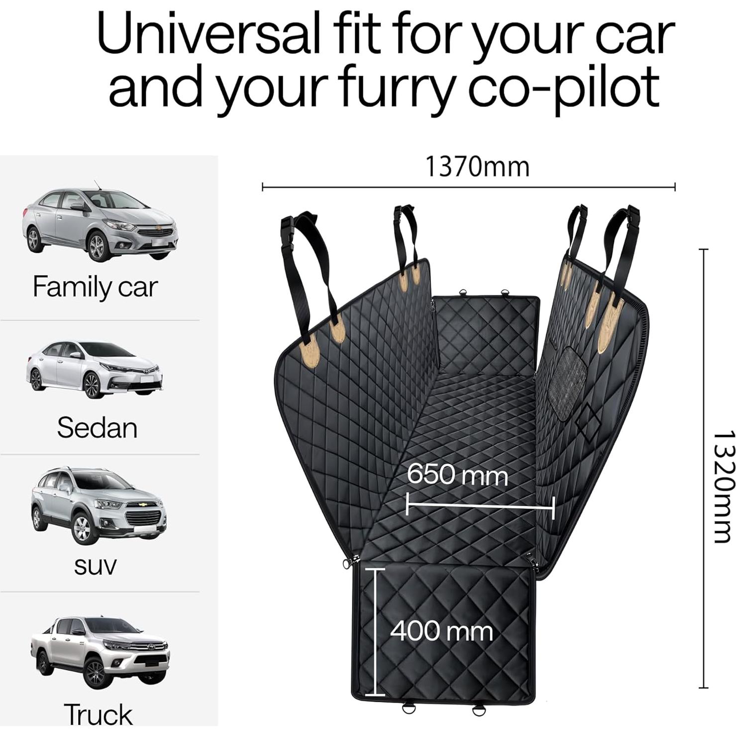 Funda de Asiento para Perros WONDER FAMILY DCSC-WF Negra