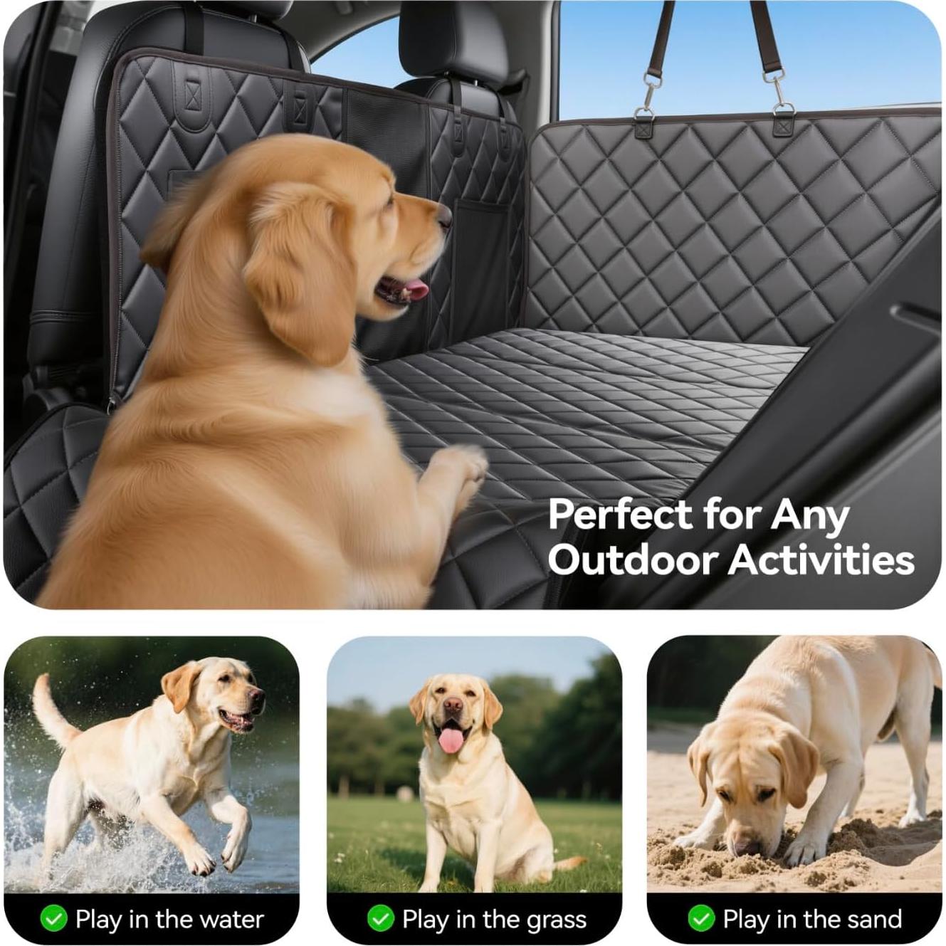 Funda de Asiento de Coche Reversible BEARCOVER para Perros L