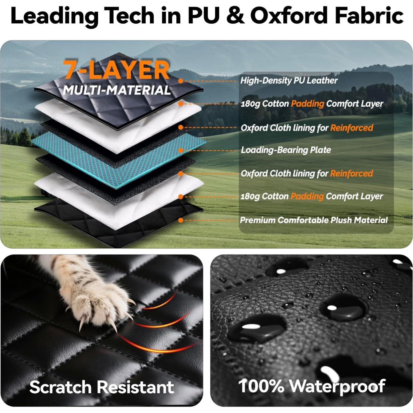 Funda de Asiento de Coche Reversible BEARCOVER para Perros L