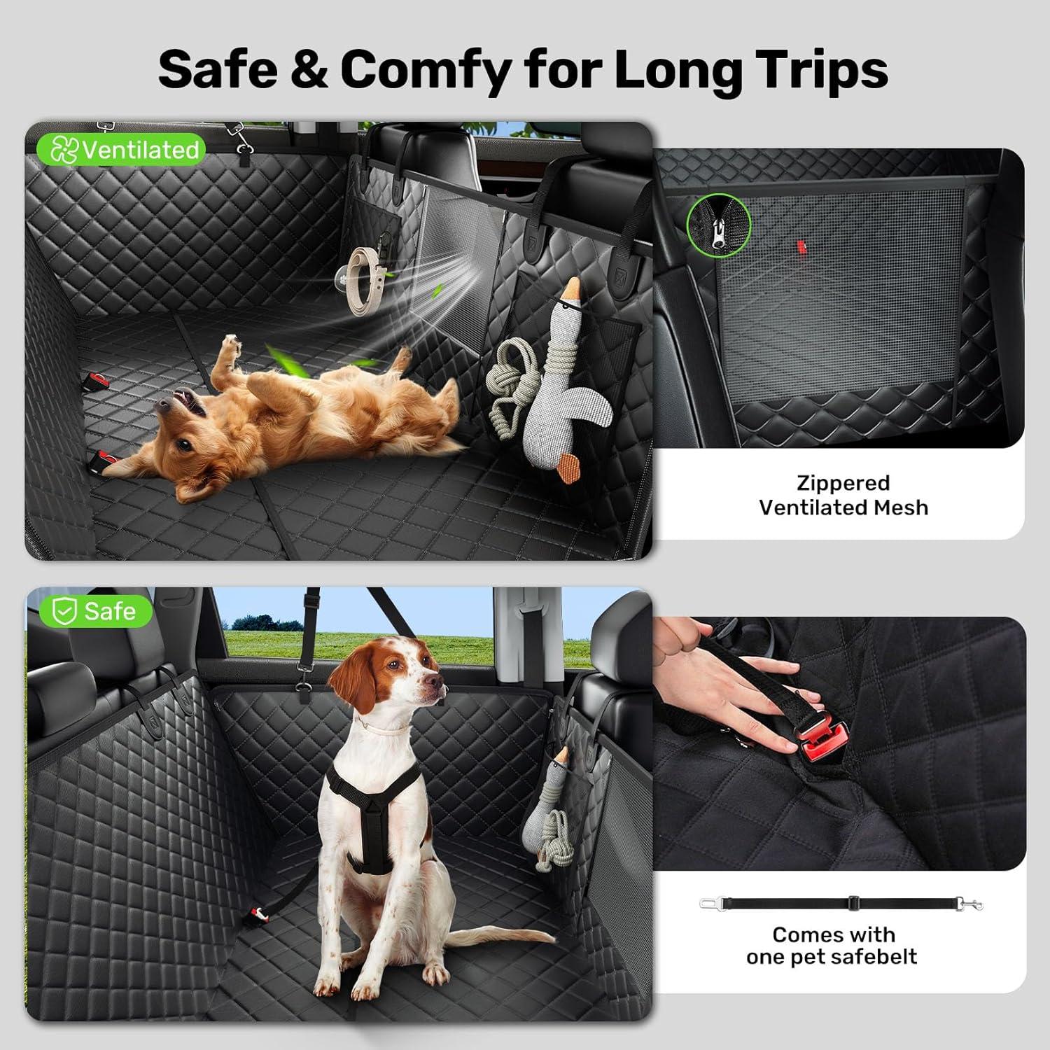 Cubierta de Asiento para Perro Zanch Estándar Negra 133x63 cm