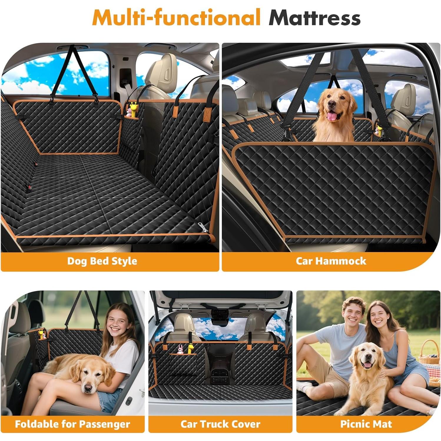 Funda de Asiento Trasero para Perros LekeSpring Negra 131.7x169.9cm