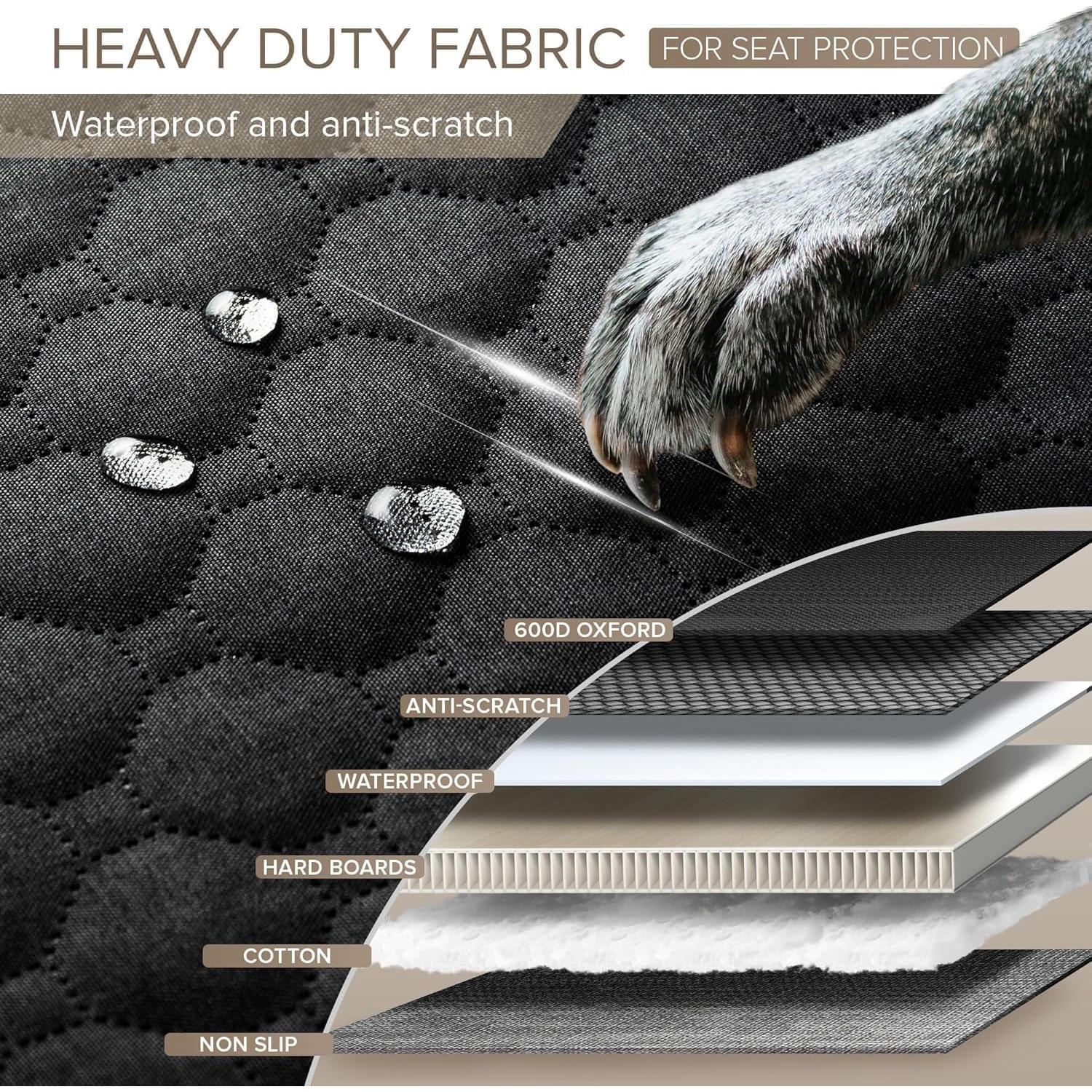 Funda de Asiento para Perros SHARLOVY XL Impermeable Negro