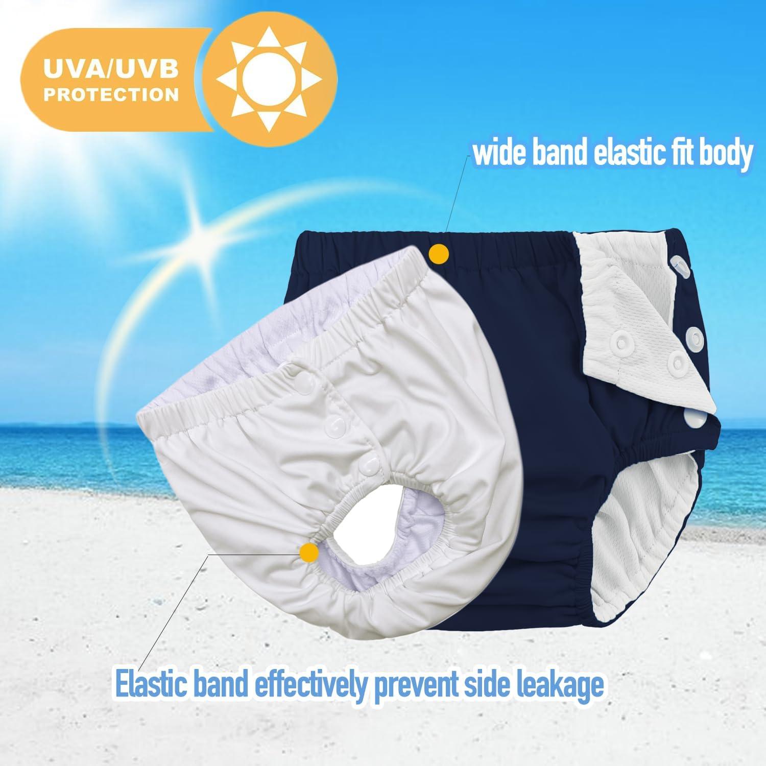 Pañal de natación reutilizable MIREAZW azul marino 2-3 años