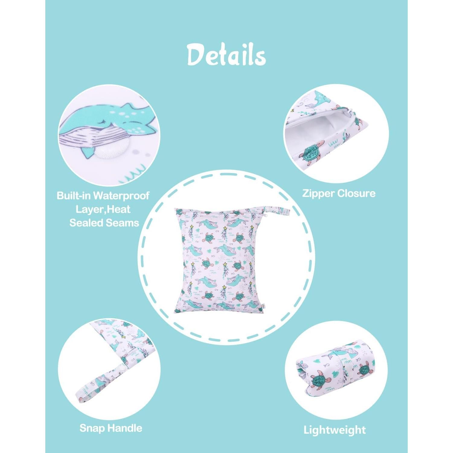 Pañales de Natación Reutilizables Babygoal - 4 Paquetes con Bolsa Húmeda