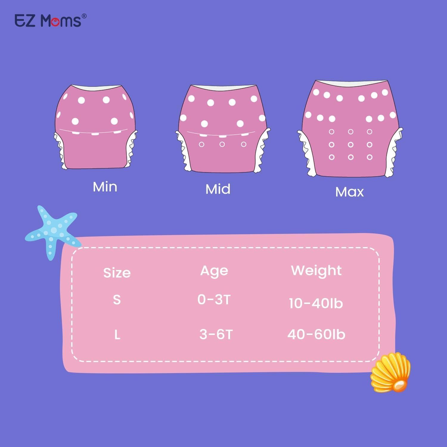 Pañales de Natación Reutilizables EZ Moms 2 Pcs Talla L