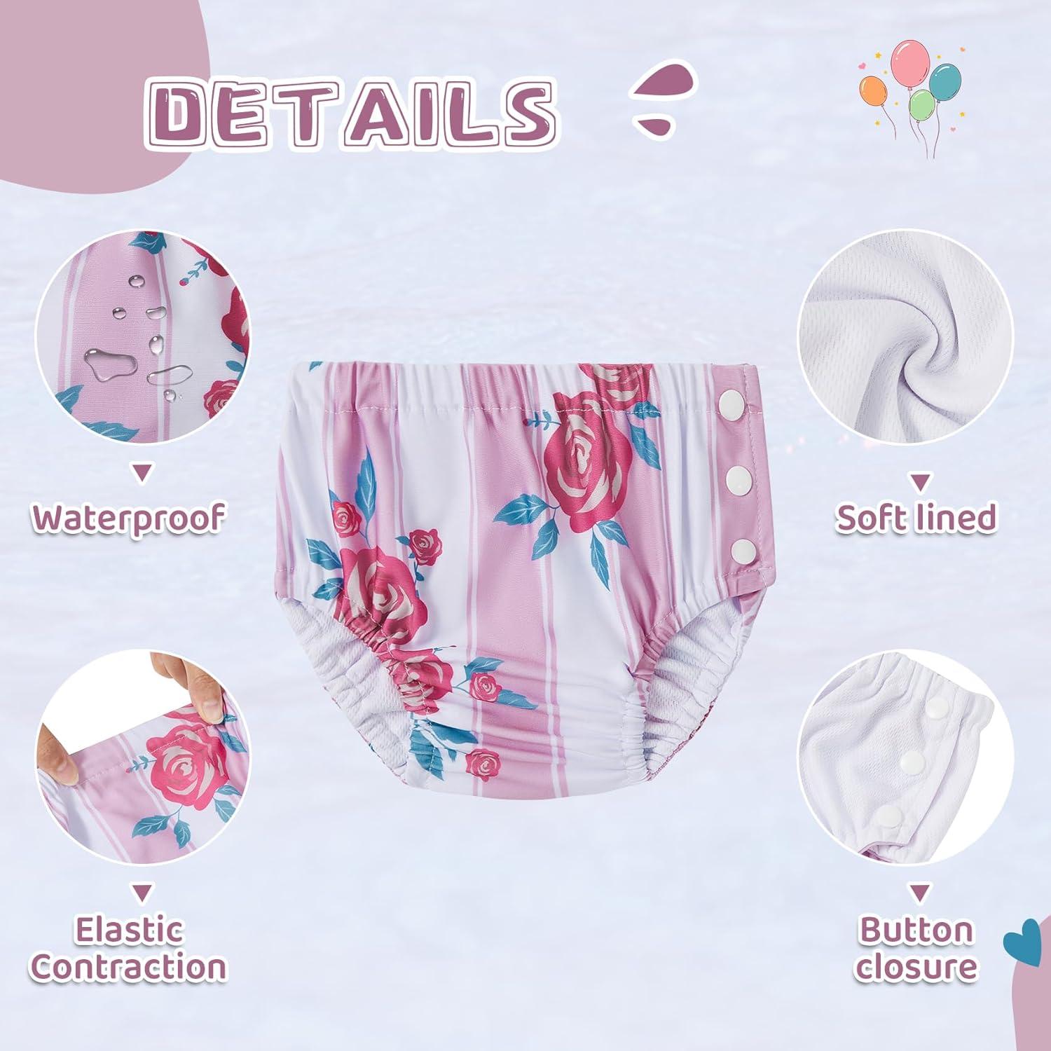 Pañales de Natación Reutilizables Durio 12-18 Meses Flores