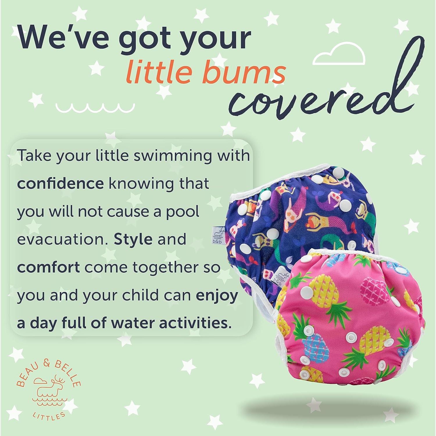 Pañal de Natación Reutilizable Nageuret Flamingos 4-6 kg