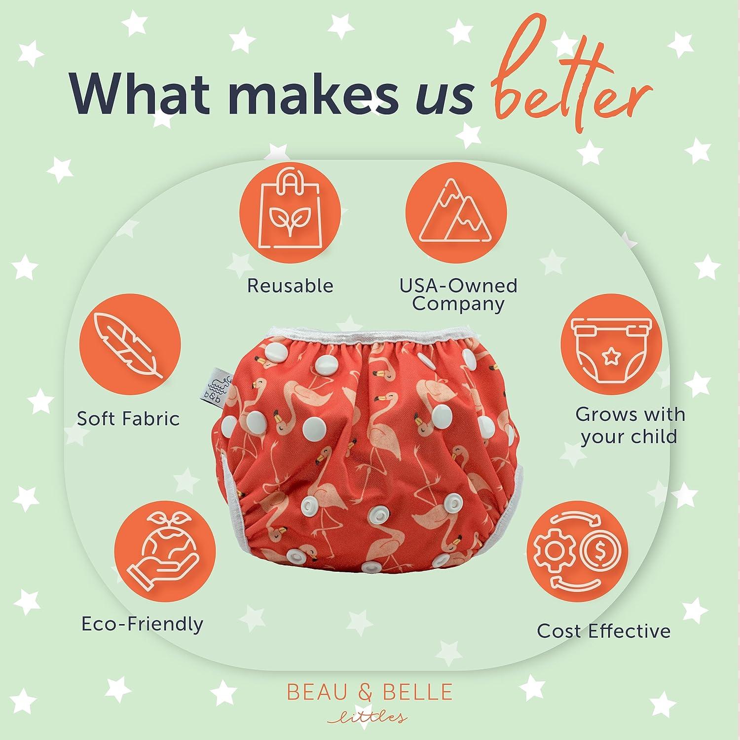 Pañal de Natación Reutilizable Nageuret Flamingos 4-6 kg