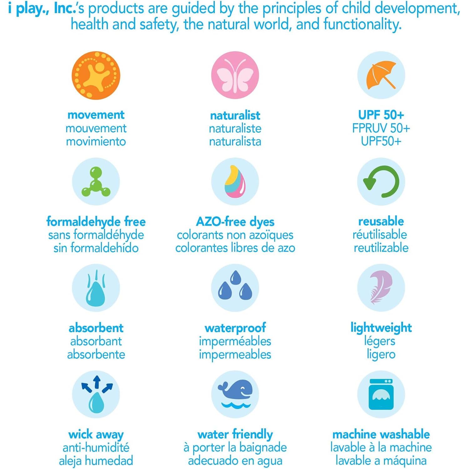 Pañal de natación reutilizable i play. Snap 2pk UPF 50+ 18 meses