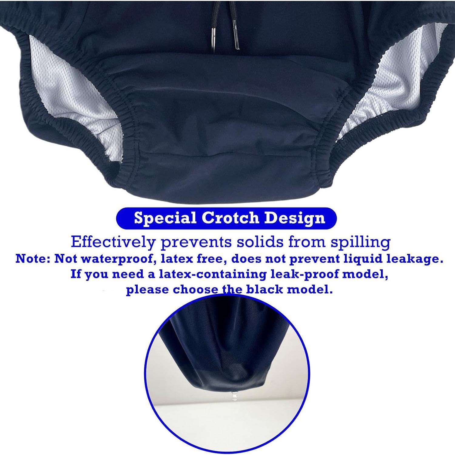 Pañales de Natación Reutilizables AQX XL Azul para Adultos