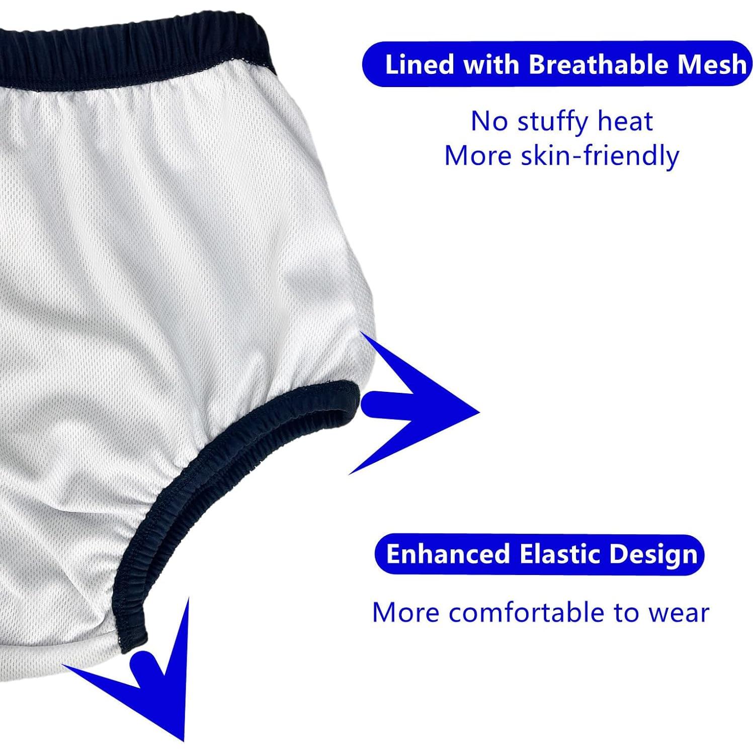 Pañales de Natación Reutilizables AQX XL Azul para Adultos