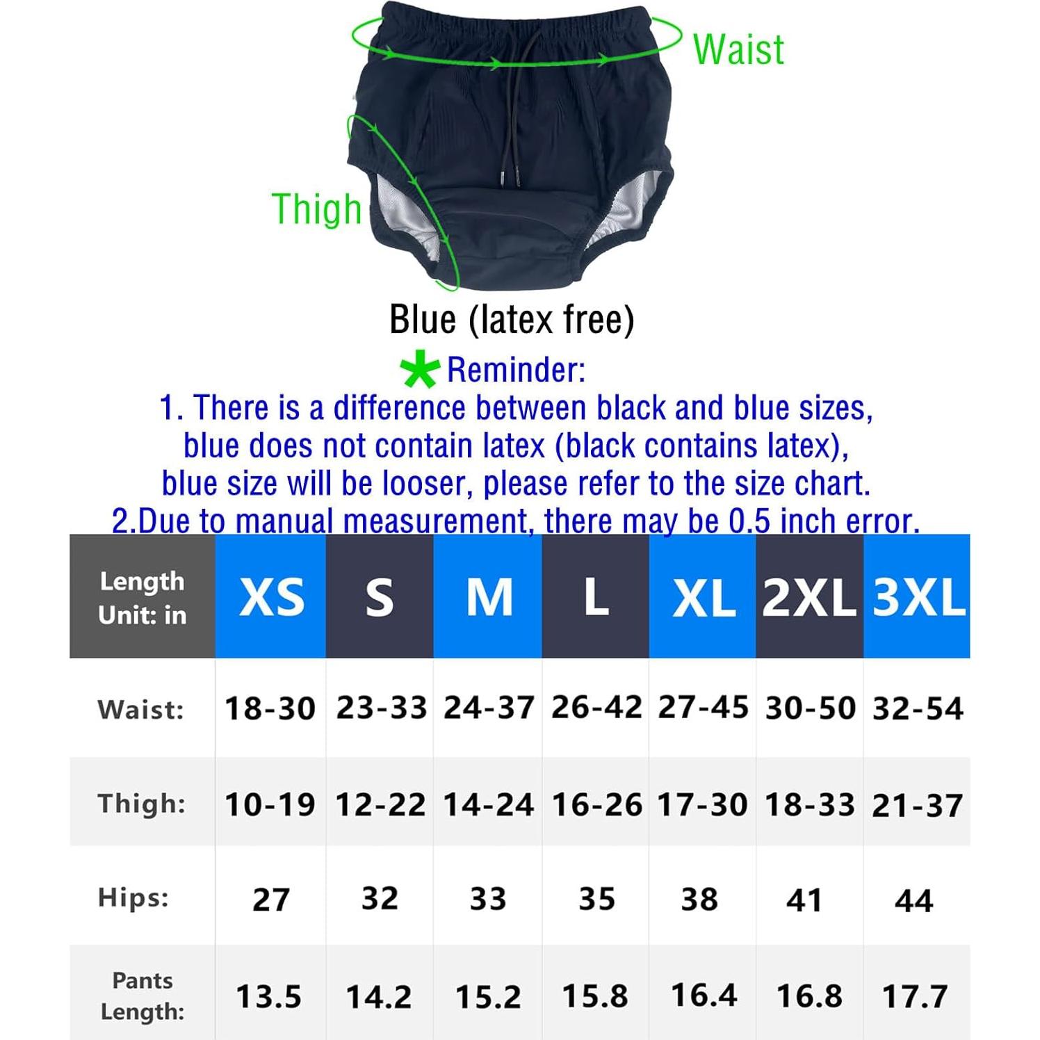 Pañales de Natación Reutilizables AQX XL Azul para Adultos