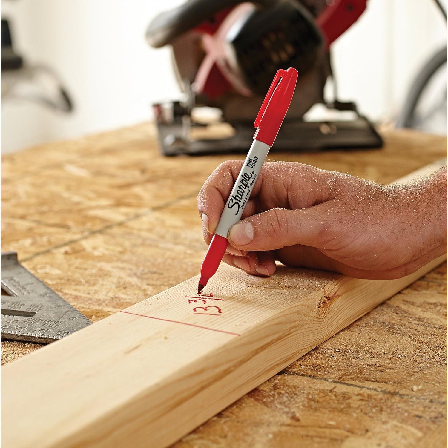 Juego de 12 Marcadores Permanentes Sharpie Punta Fina Rojo