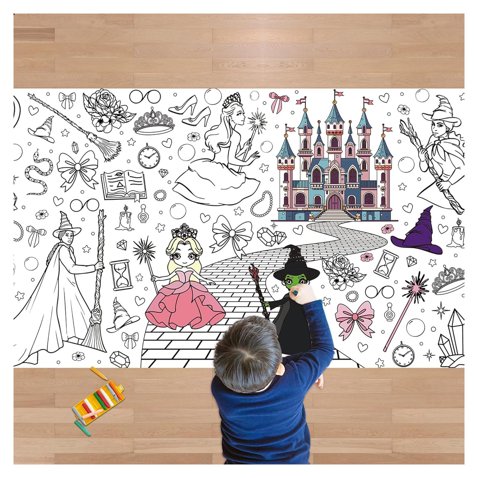 Mantel para Colorear Gigante JXSDWANG 182.9x76.2cm Brujas