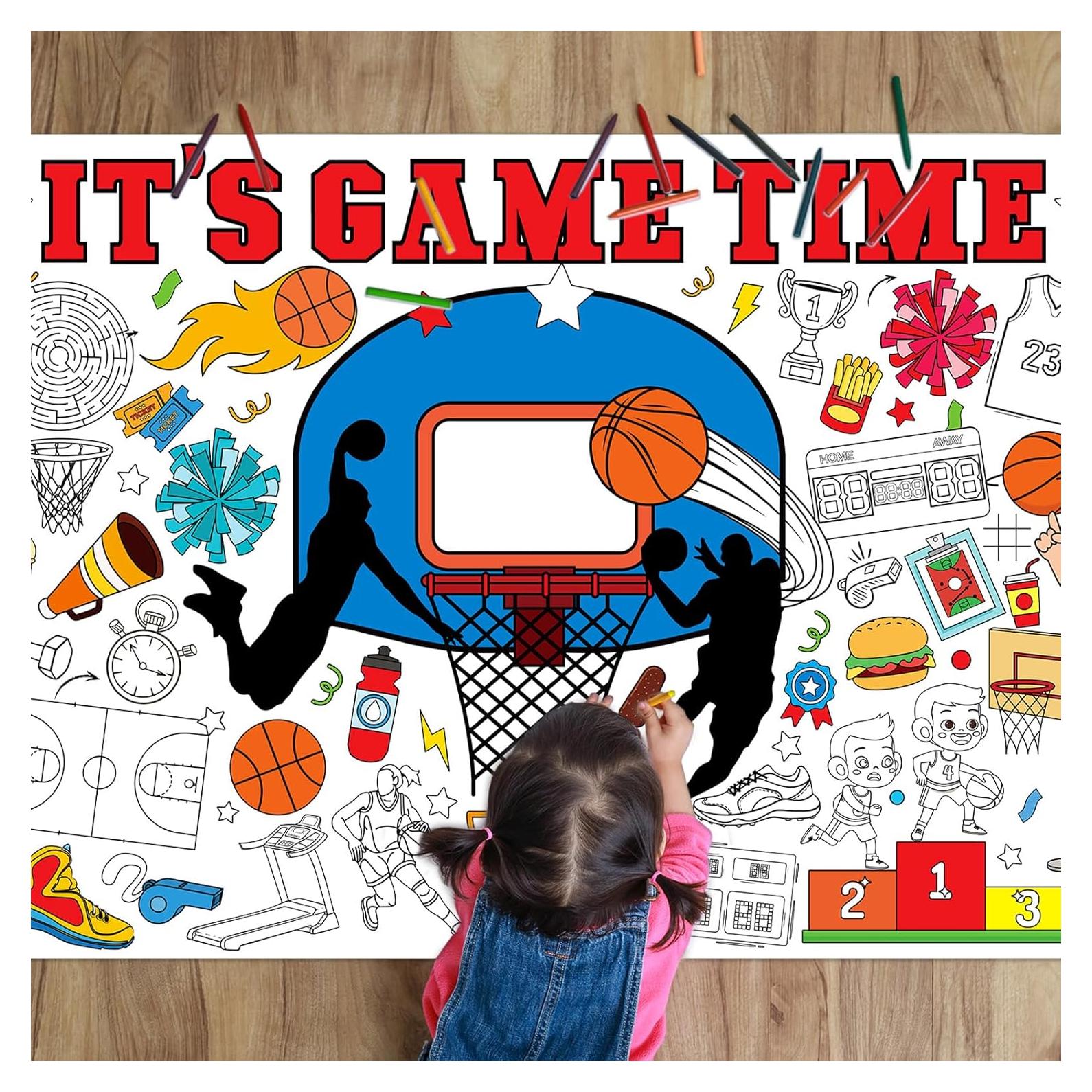 Póster de Colorear Gigante Baloncesto Naozinebi 110x80cm