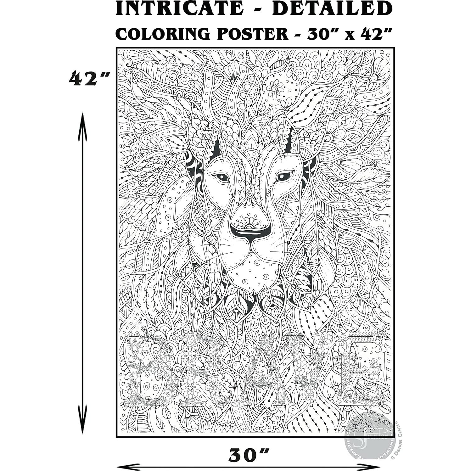 Póster Gigante para Colorear SJPrinter Mandala 76.2x106.7 cm