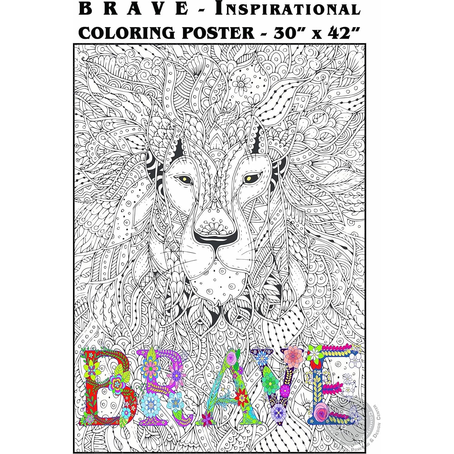 Póster Gigante para Colorear SJPrinter Mandala 76.2x106.7 cm