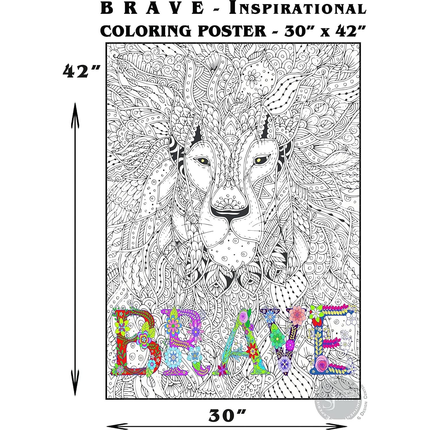 Póster Gigante para Colorear SJPrinter Mandala 76.2x106.7 cm