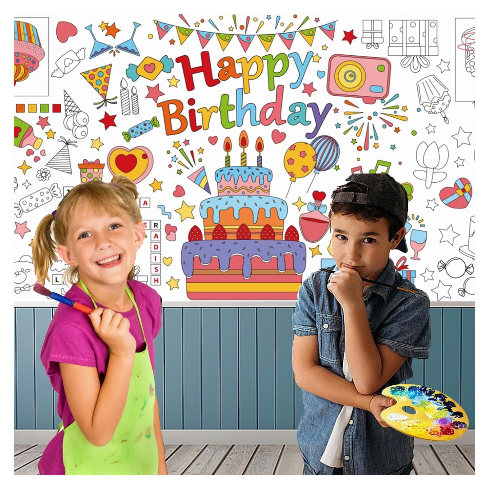 Póster Gigante para Colorear POCOSER 78.74x182.88 cm Cumpleaños