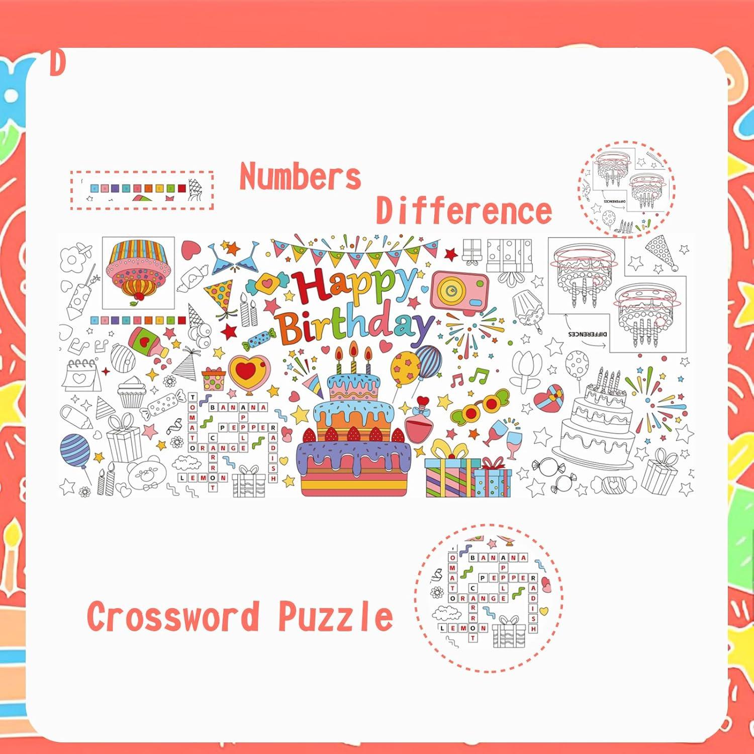 Póster Gigante para Colorear POCOSER 78.74x182.88 cm Cumpleaños