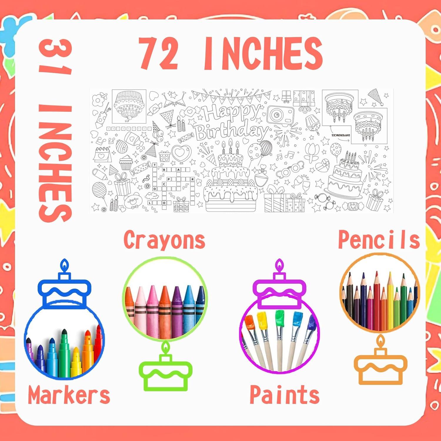 Póster Gigante para Colorear POCOSER 78.74x182.88 cm Cumpleaños