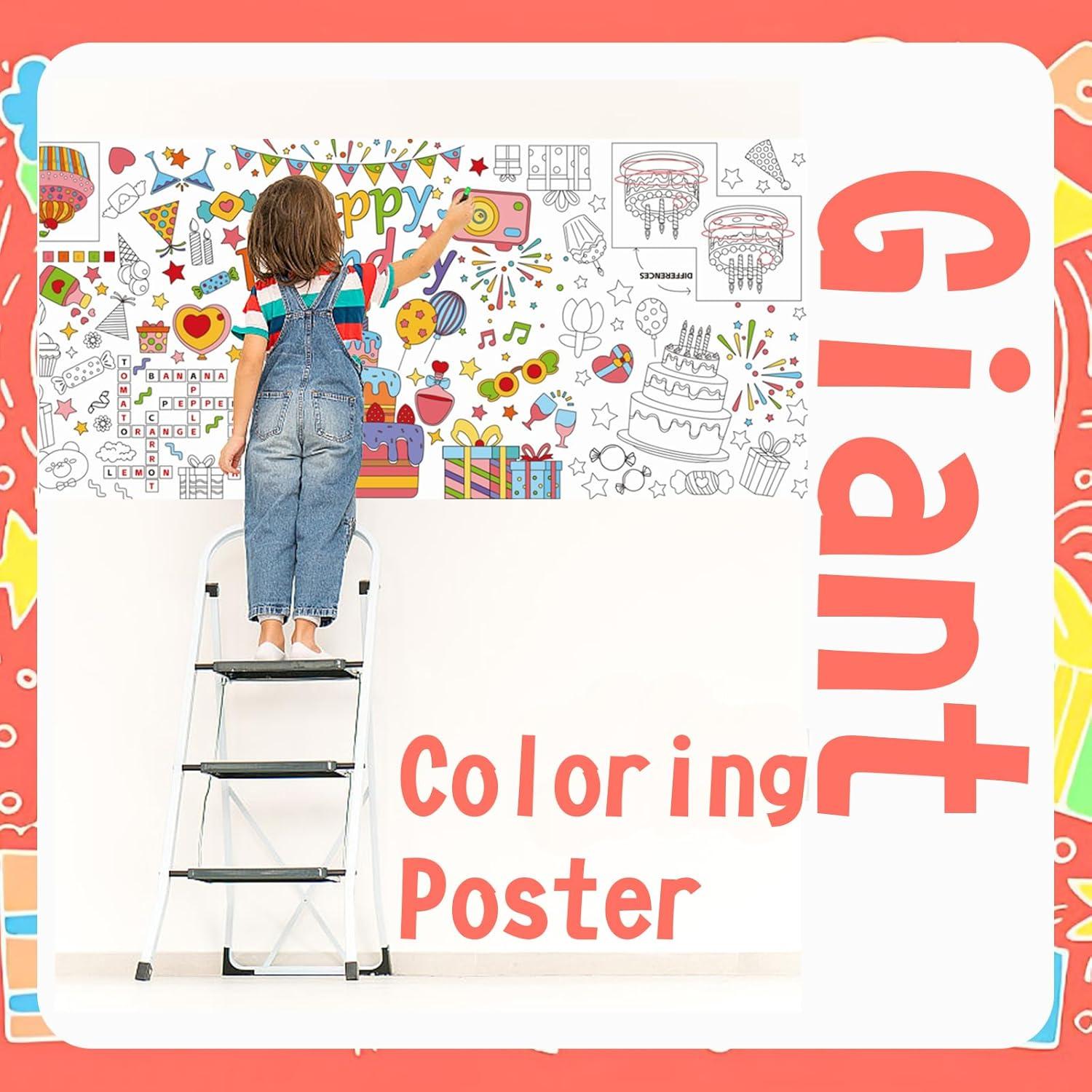 Póster Gigante para Colorear POCOSER 78.74x182.88 cm Cumpleaños