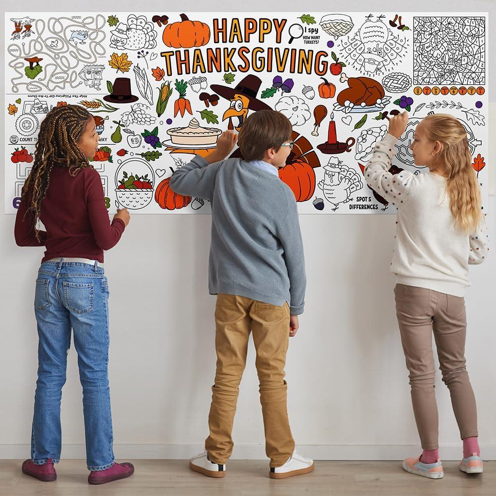 Mantel para Colorear Gigante SPERINGEEN 72x35cm Acción de Gracias