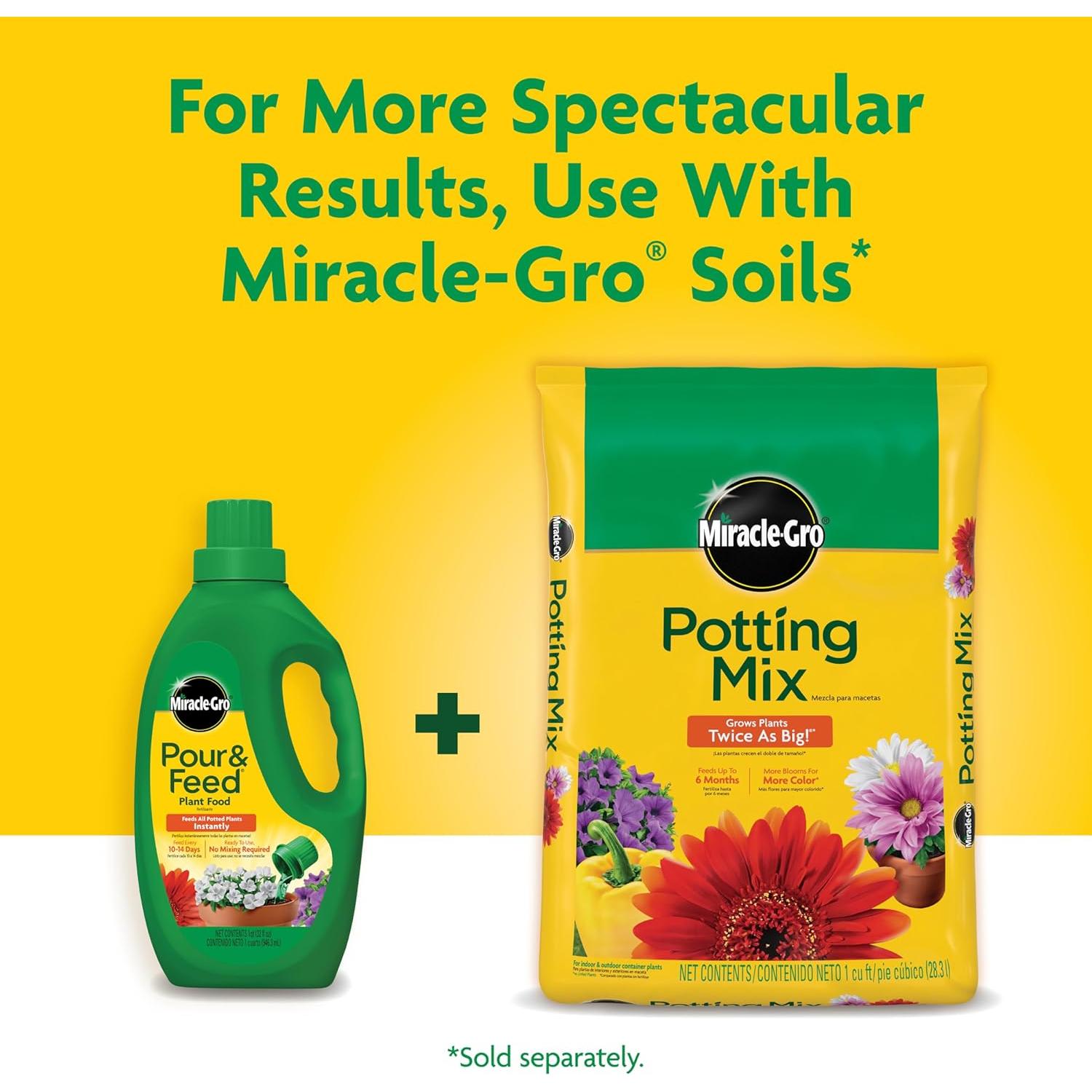 Fertilizante líquido Miracle-Gro Pour & Feed 946 ml para plantas
