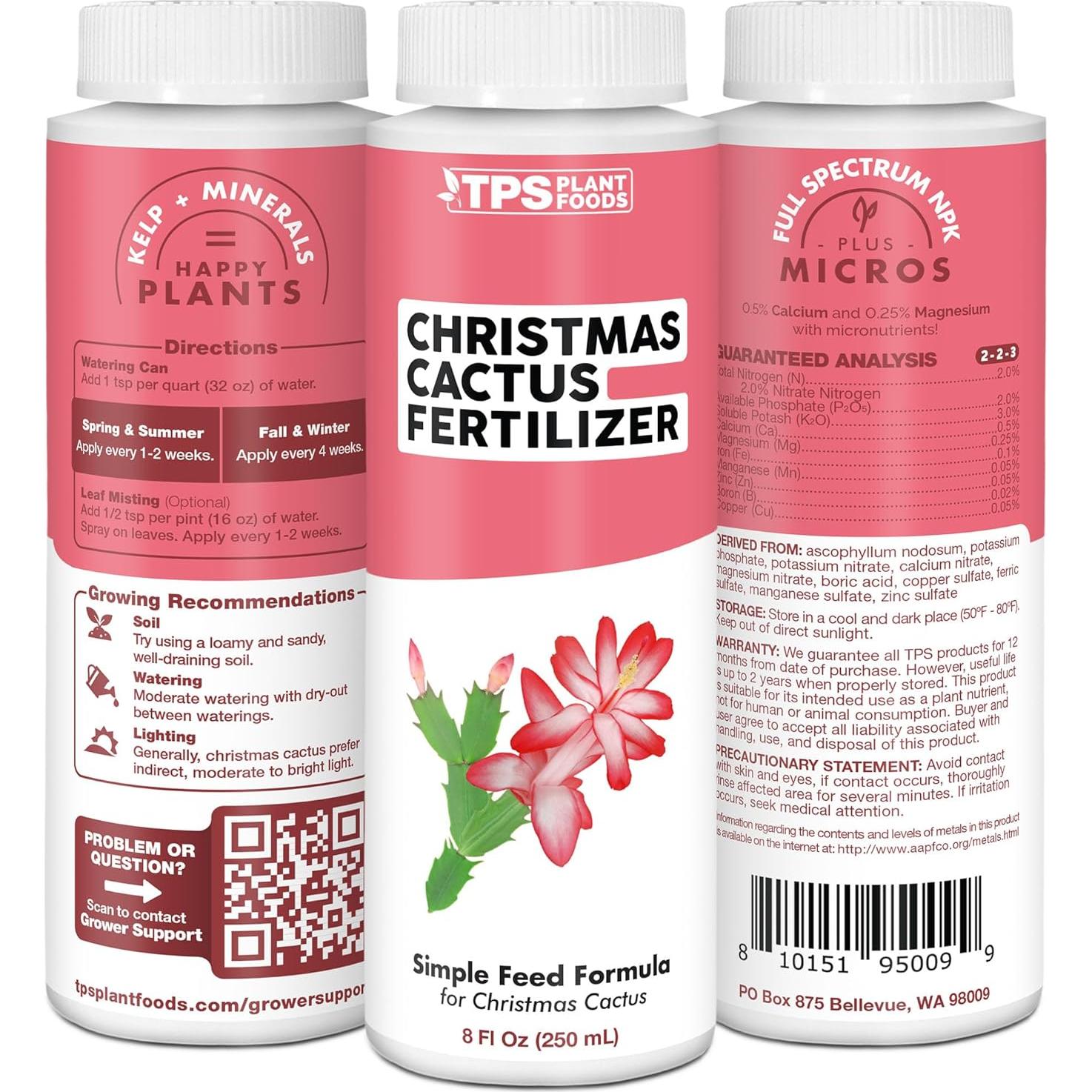 Fertilizante Líquido para Cactus de Navidad TPS Nutrients 250mL