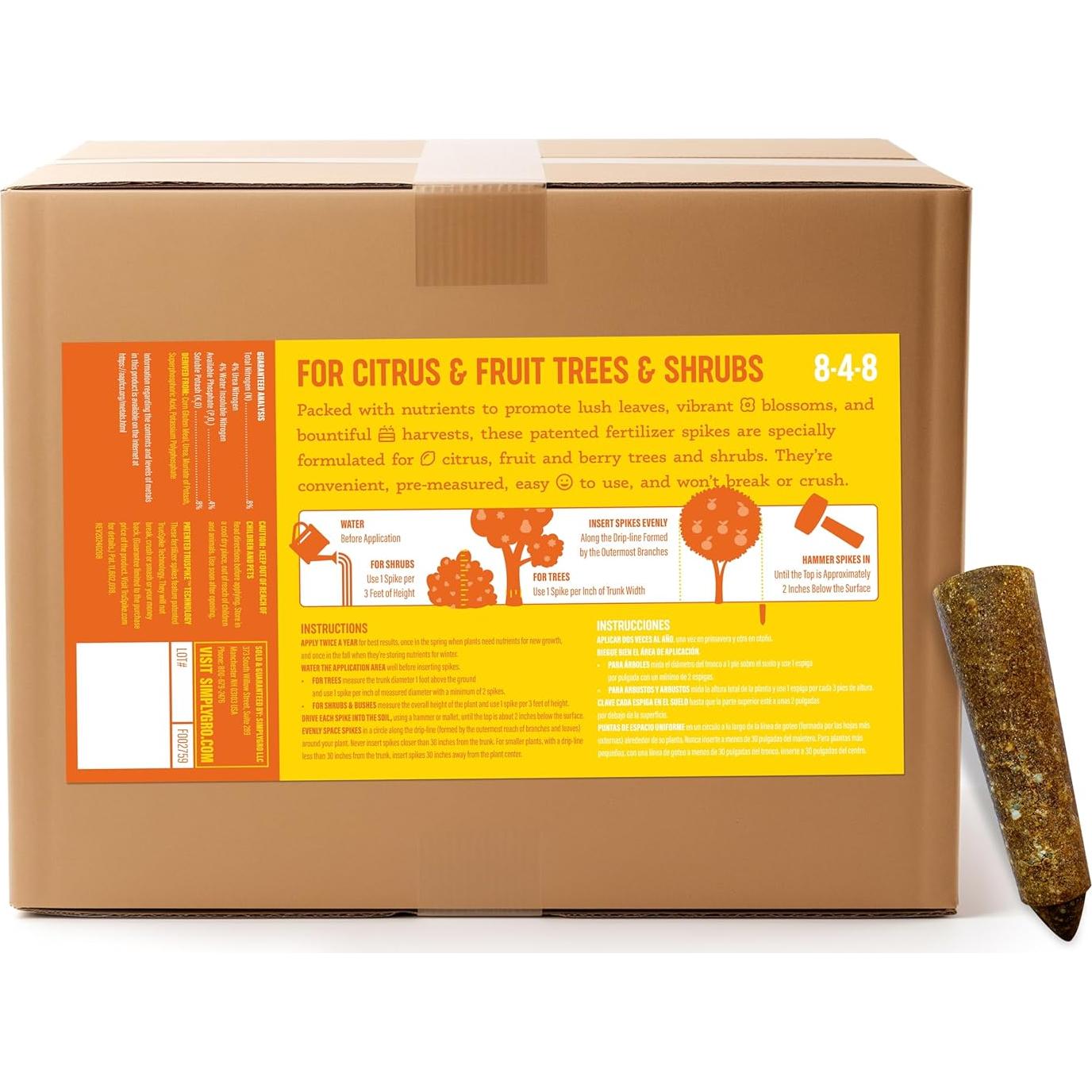 Picos de Fertilizante SimplyGro para Cítricos y Frutales - 72 Picos