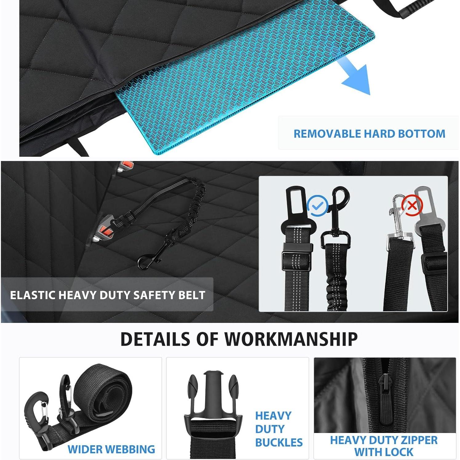 Extensor de Asiento Trasero para Perros AIEDOULER 132x63cm Negro