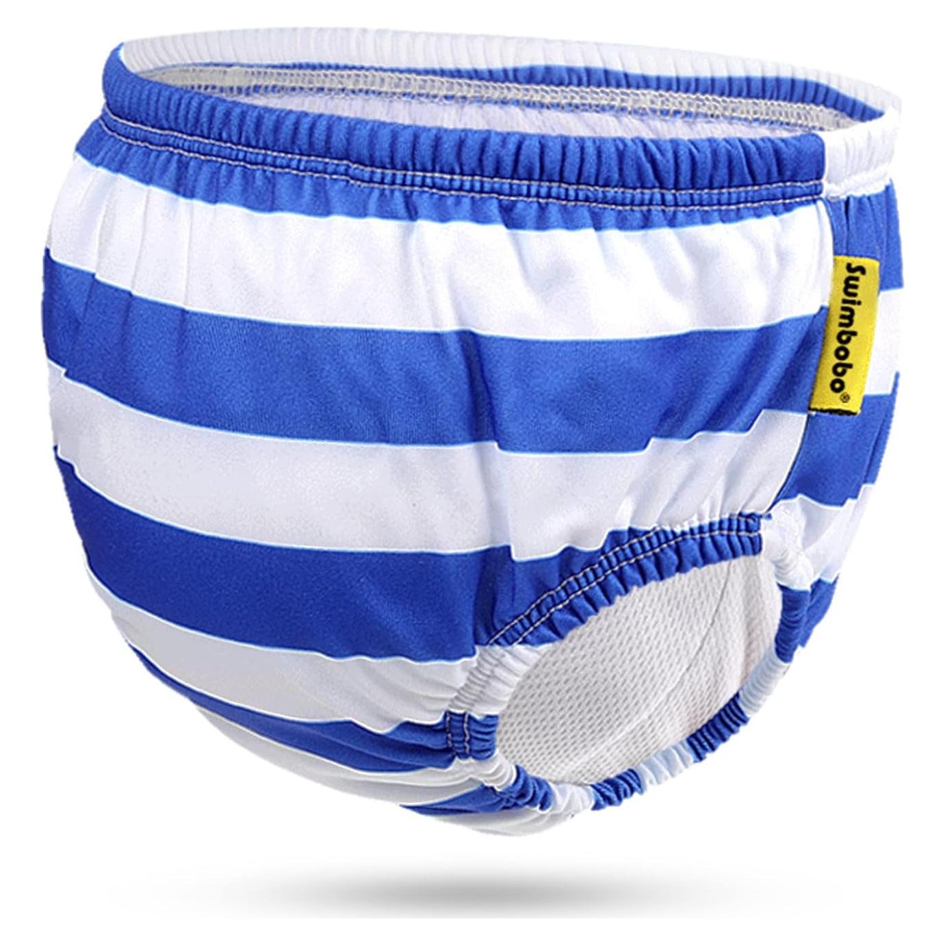 Pañal de Natación Reutilizable FreeSwimmingBaby L Blanco/Azul