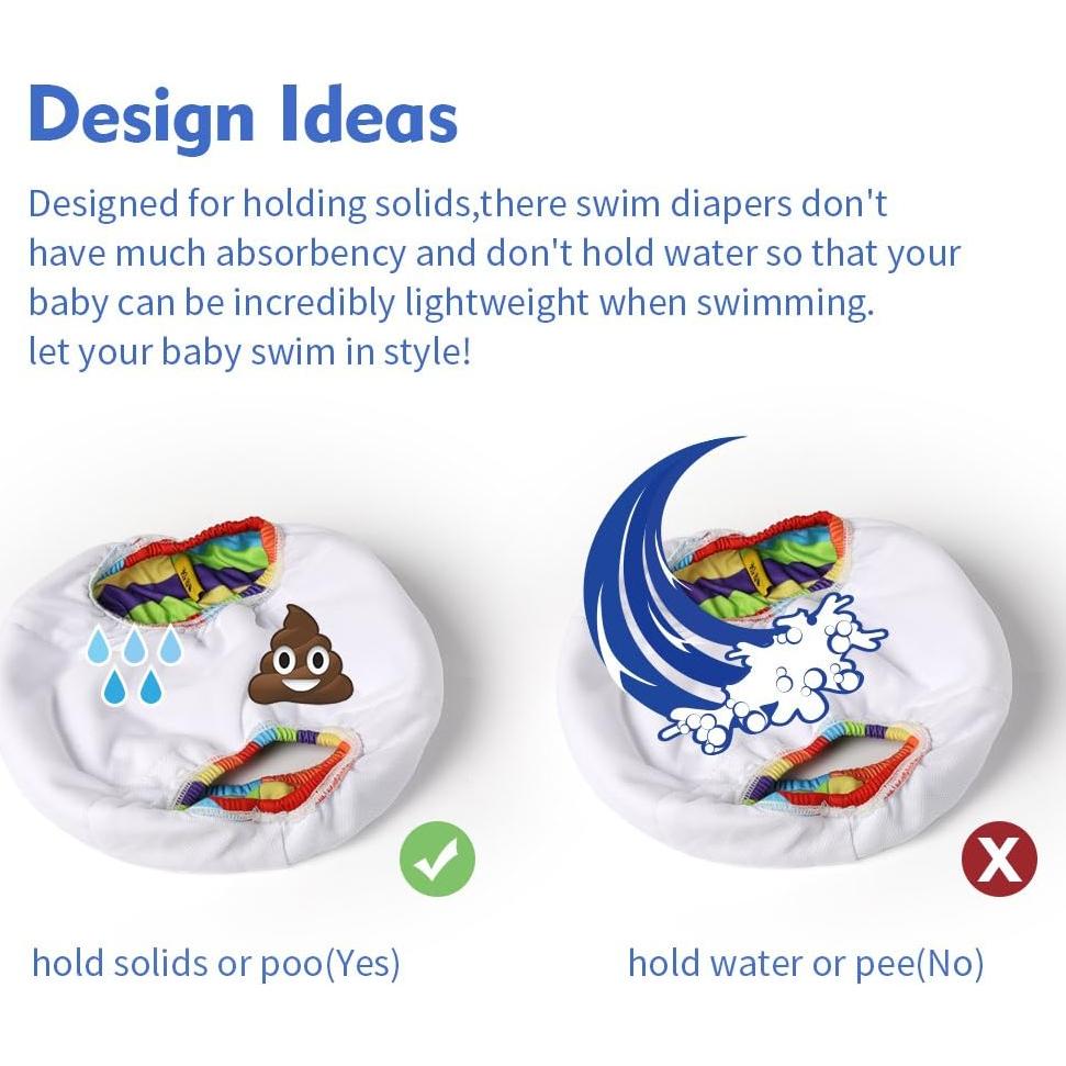 Pañal de Natación Reutilizable FreeSwimmingBaby L Blanco/Azul