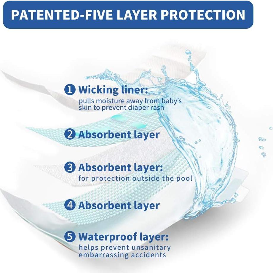 Pañal de Natación Reutilizable FreeSwimmingBaby L Blanco/Azul