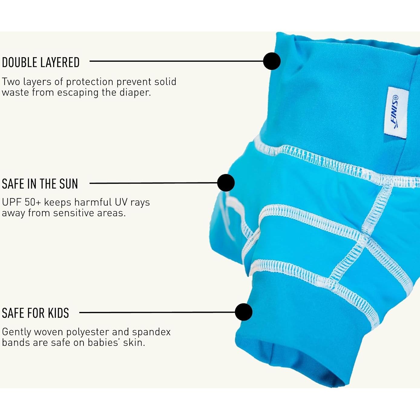 Pañal de Natación Reutilizable FINIS 2XL Doble Capa UPF 50+
