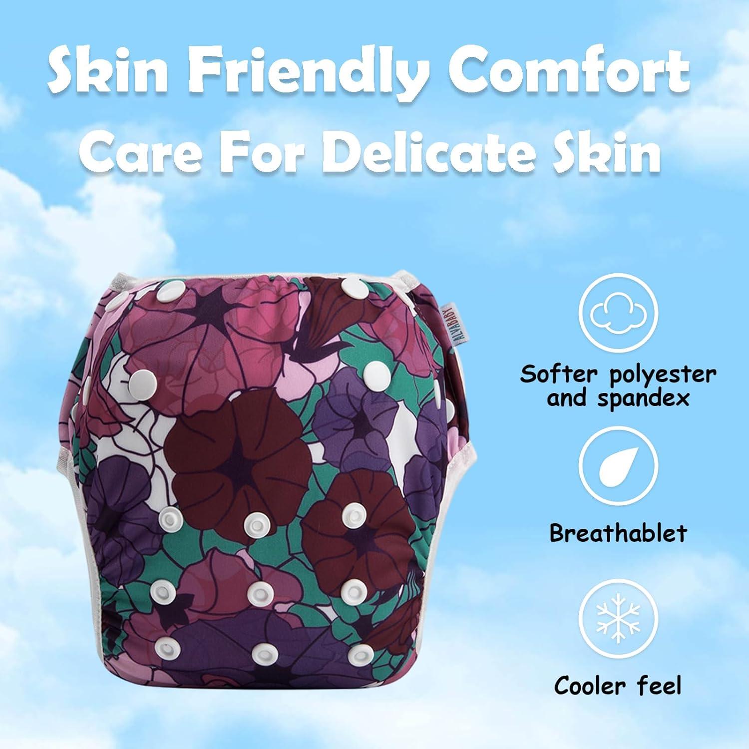 Pañales de Natación Reutilizables ALVABABY 3 Piezas Grandes