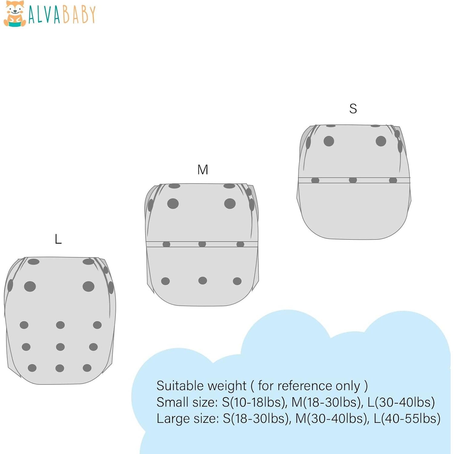 Pañales de Natación Reutilizables ALVABABY 3 Piezas Grandes