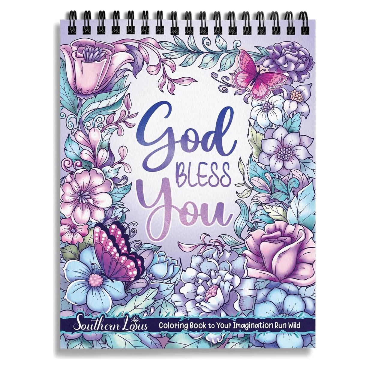 Libro para Colorear Espiral Southern Lotus 30 Patrones Flores