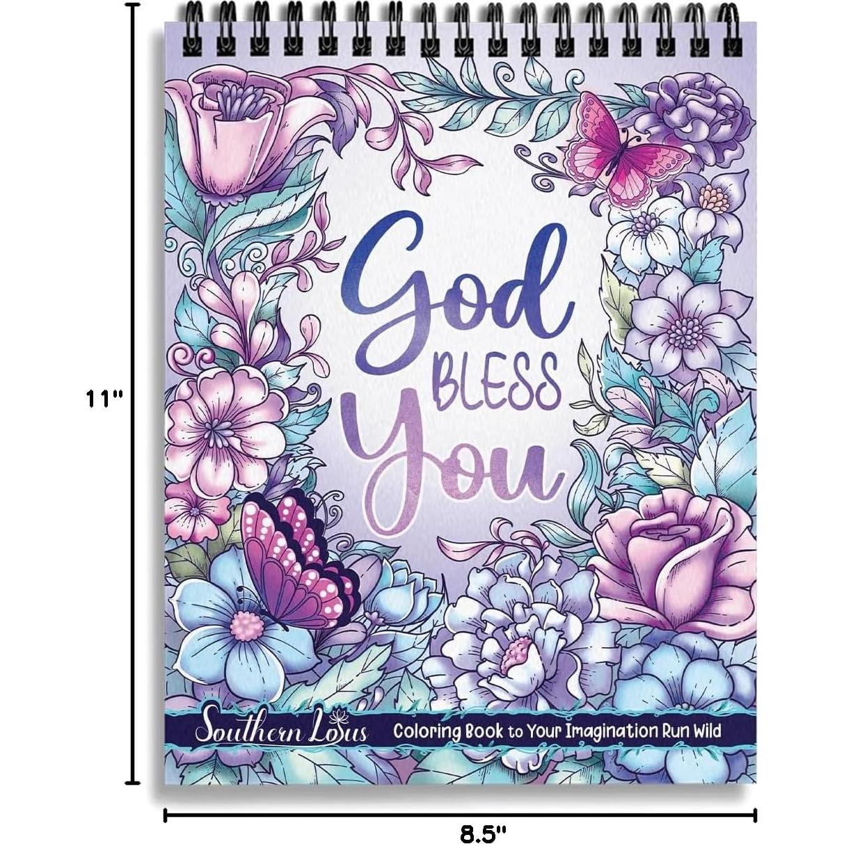 Libro para Colorear Espiral Southern Lotus 30 Patrones Flores