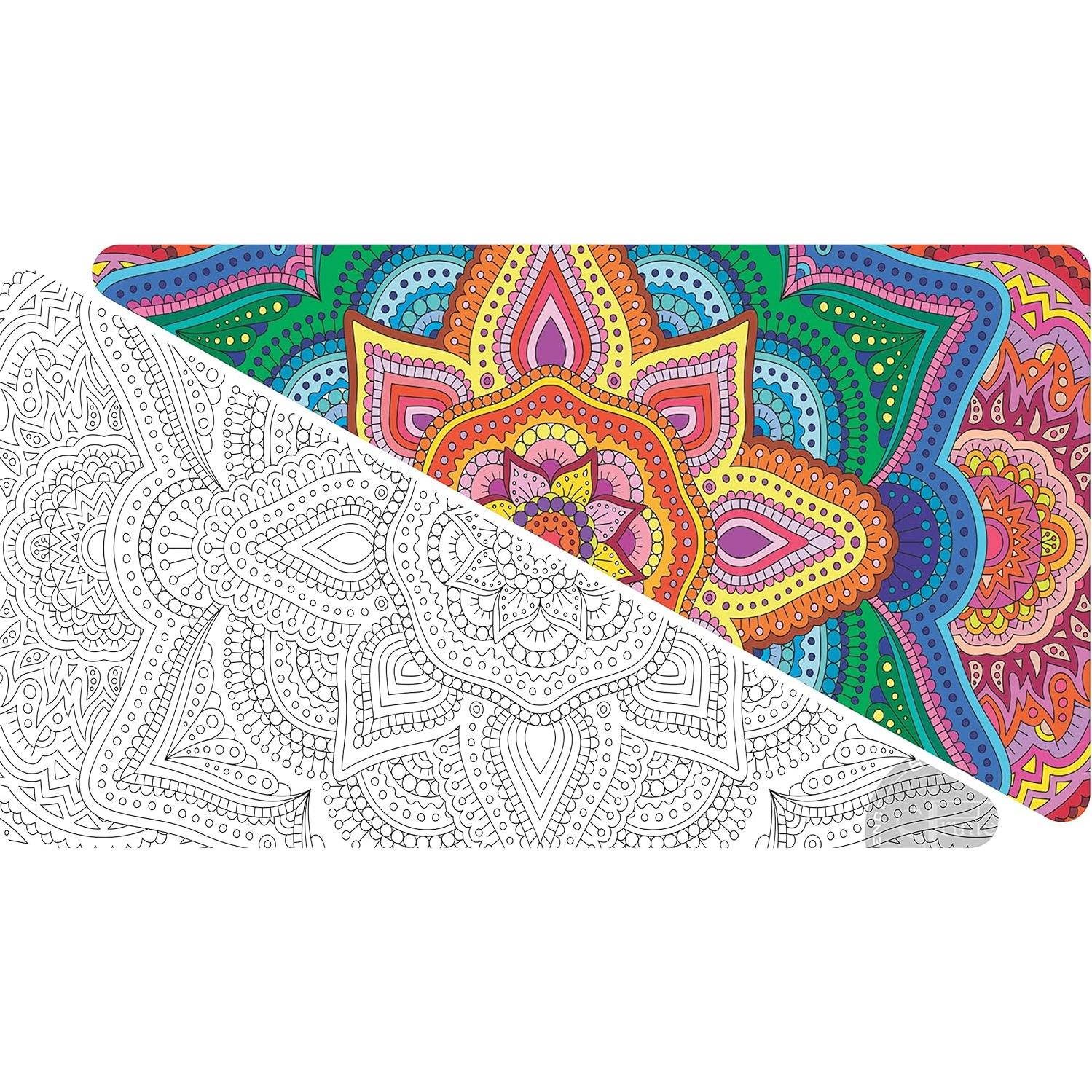 Póster Gigante para Colorear SJPrinter Mandala Floral 106.7x76.2cm