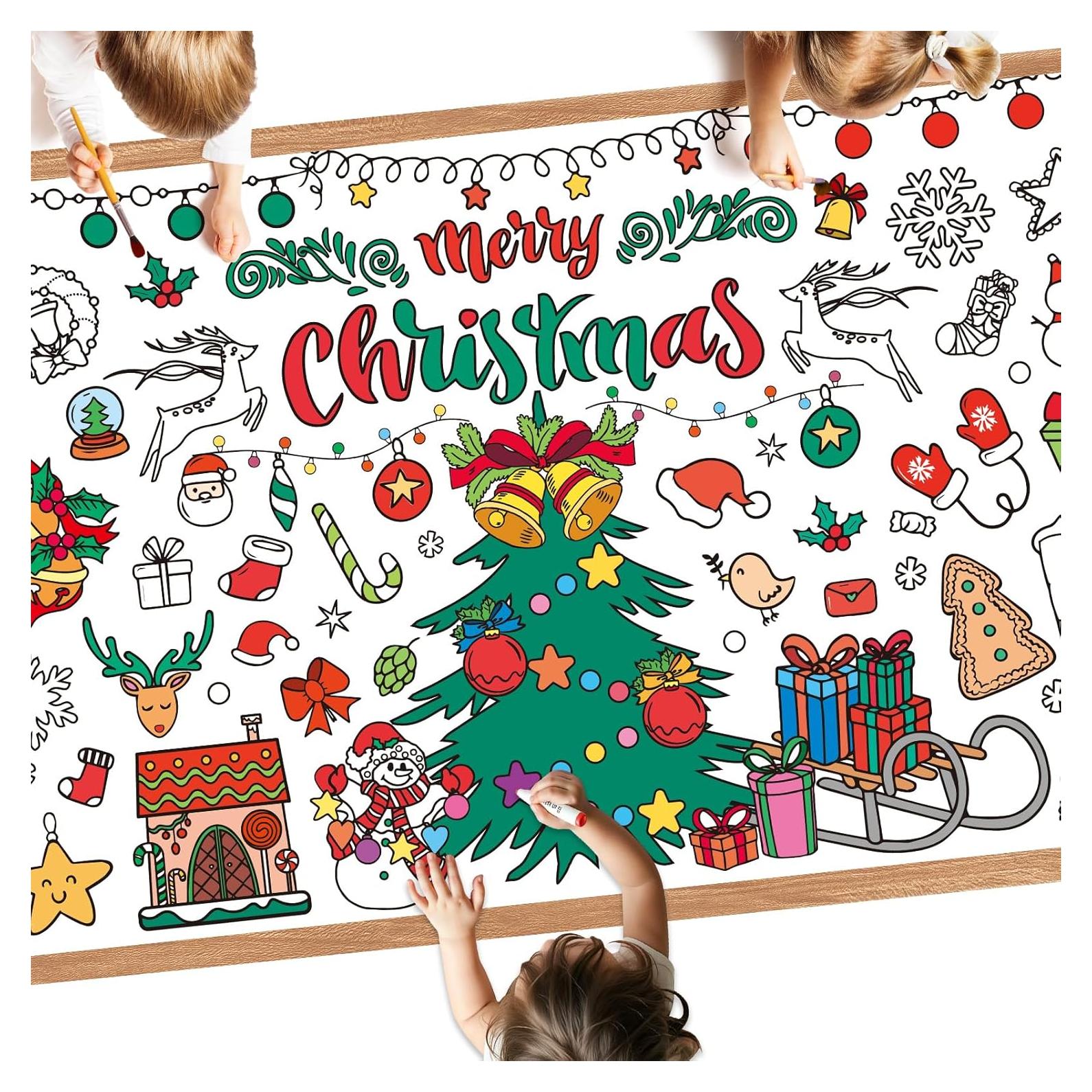 Póster para Colorear Gigante Navidad Litmitfu 76x183 cm