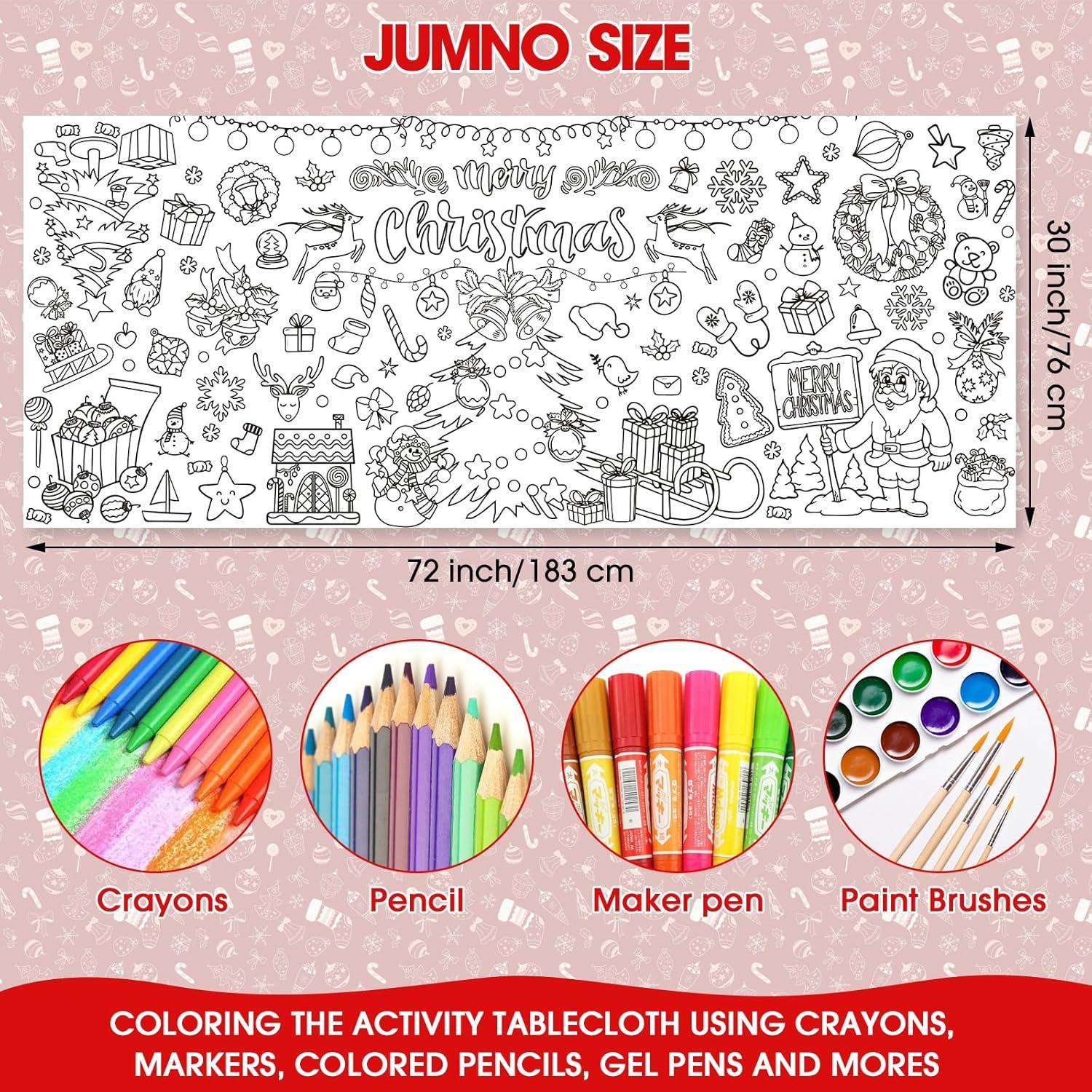 Póster para Colorear Gigante Navidad Litmitfu 76x183 cm