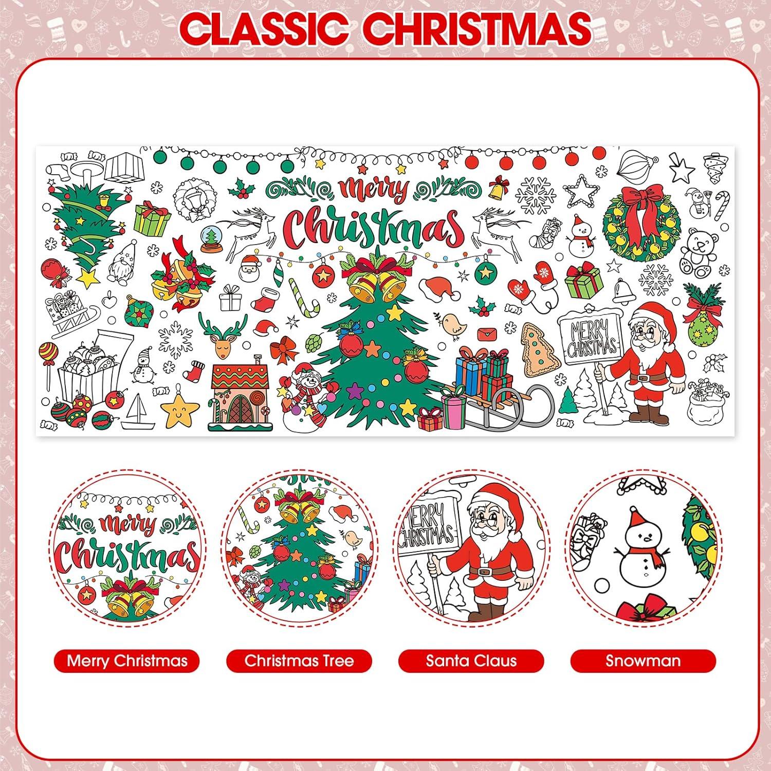 Póster para Colorear Gigante Navidad Litmitfu 76x183 cm