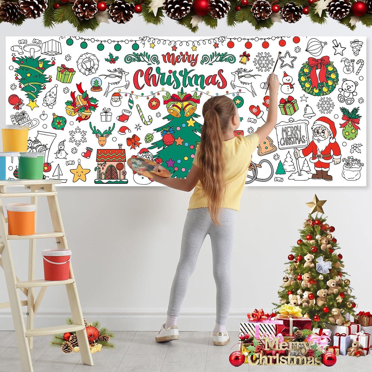 Póster para Colorear Gigante Navidad Litmitfu 76x183 cm