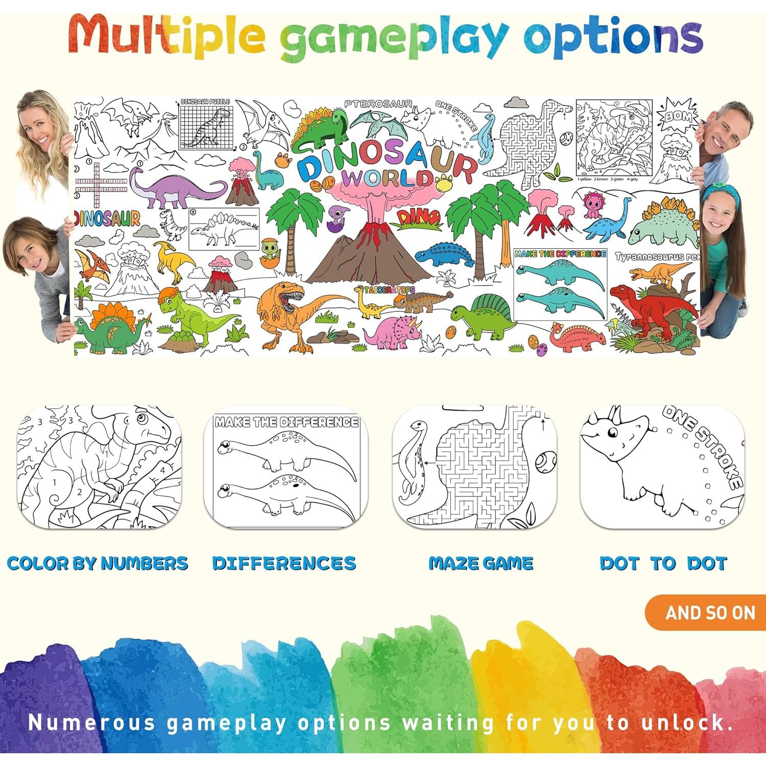 Mantel para Colorear Dinosaurios PURPLIZATION 183x76 cm