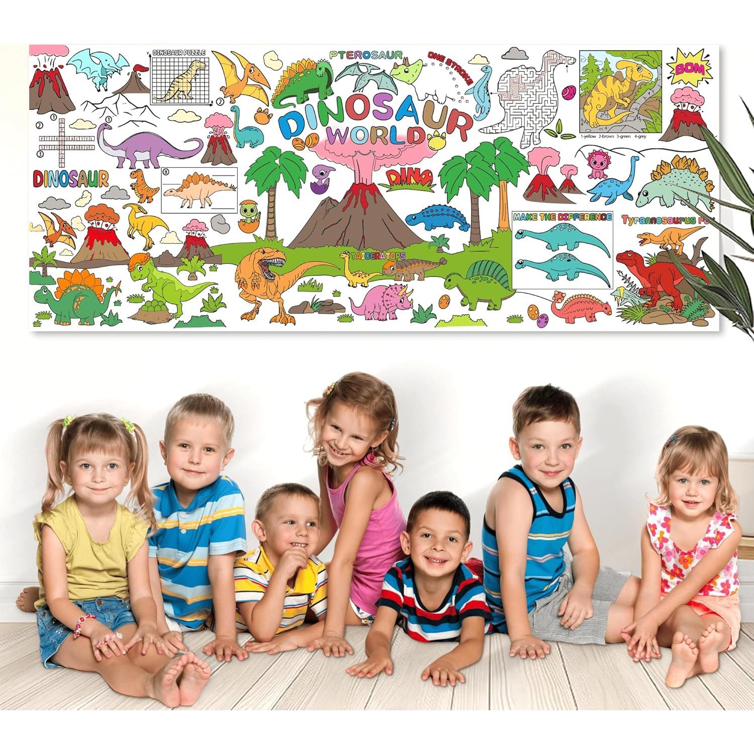 Mantel para Colorear Dinosaurios PURPLIZATION 183x76 cm