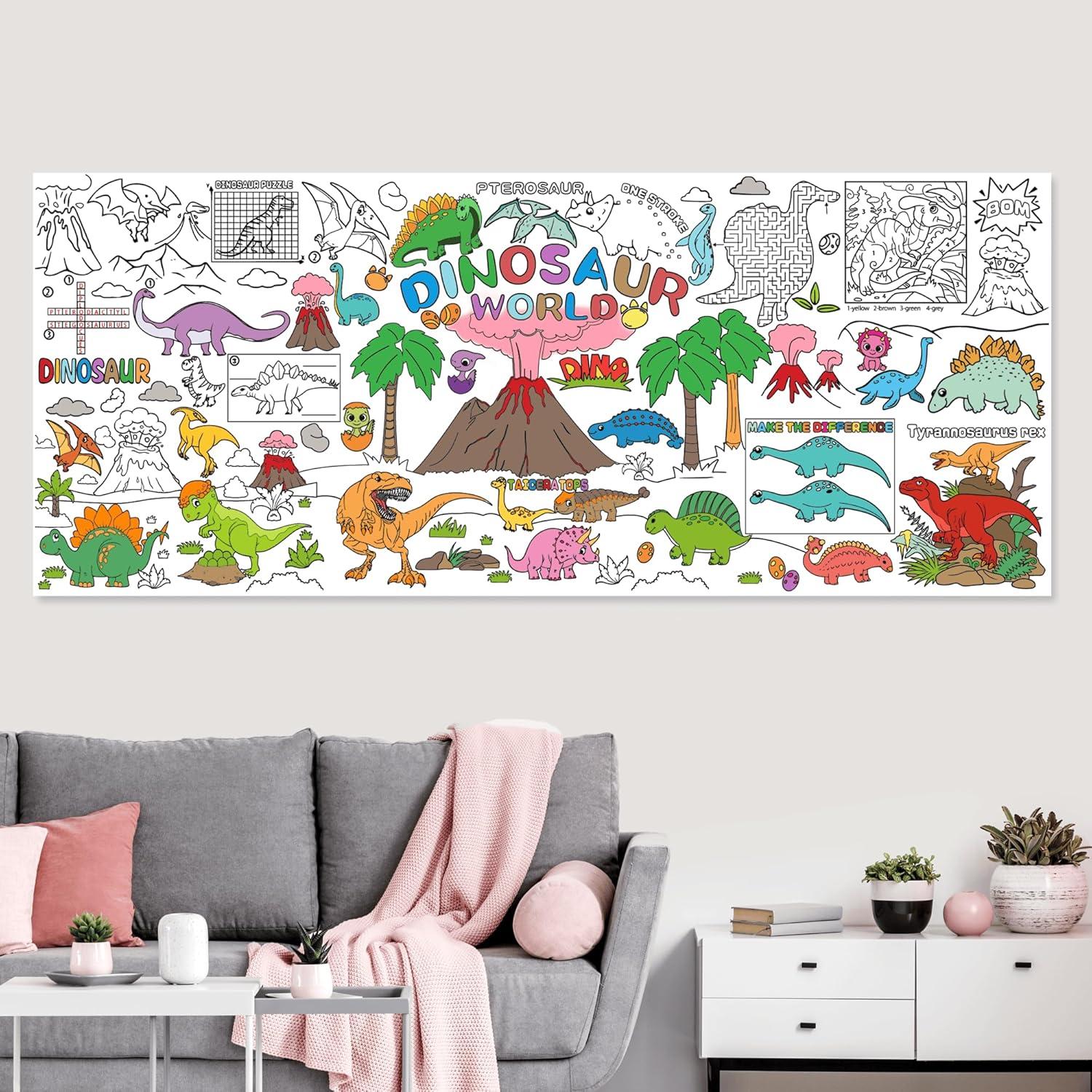 Mantel para Colorear Dinosaurios PURPLIZATION 183x76 cm