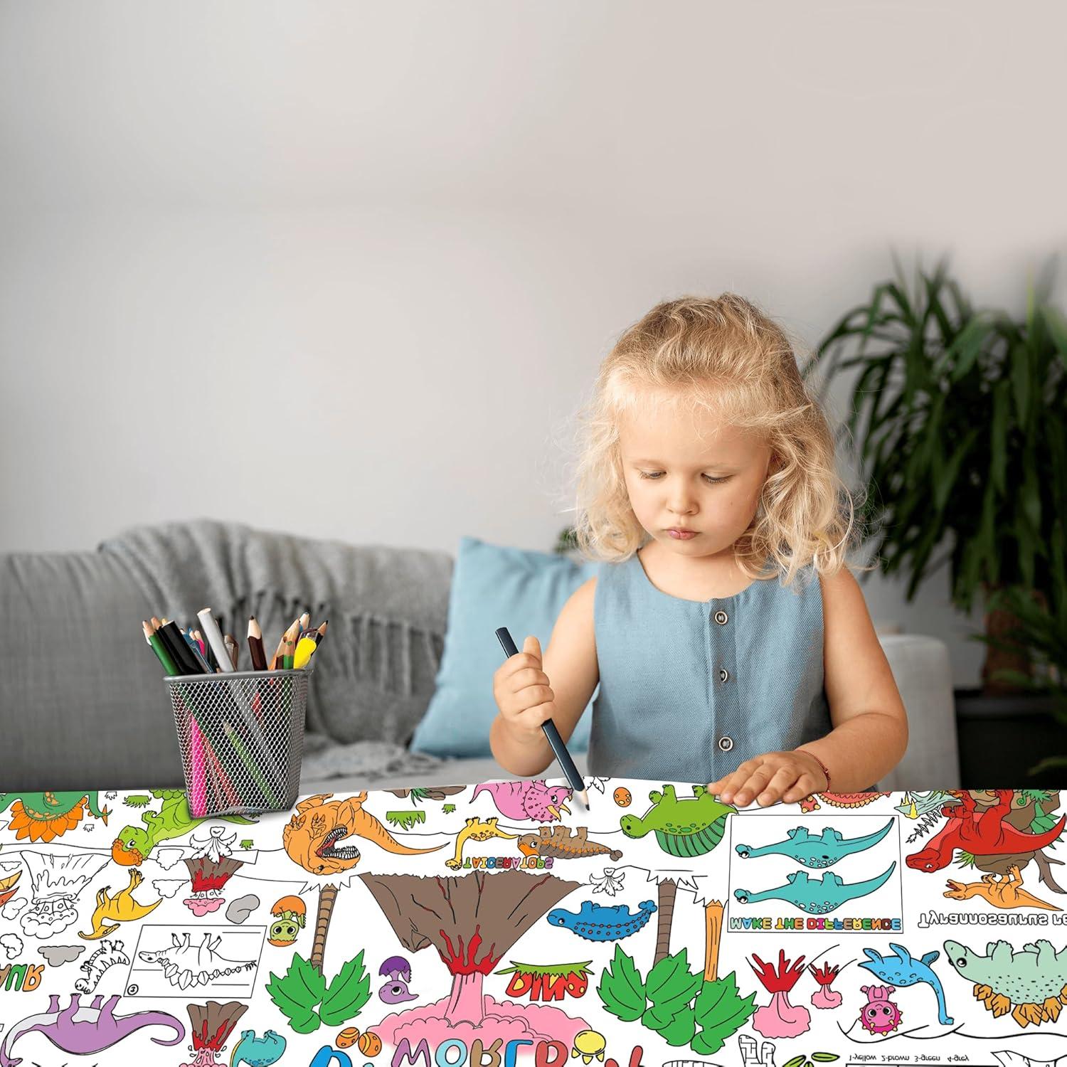 Mantel para Colorear Dinosaurios PURPLIZATION 183x76 cm